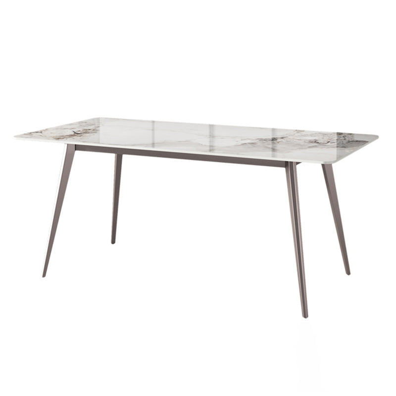Rectangle 4 Legs Dining Table Modern Sintered Stone Dining Room Table