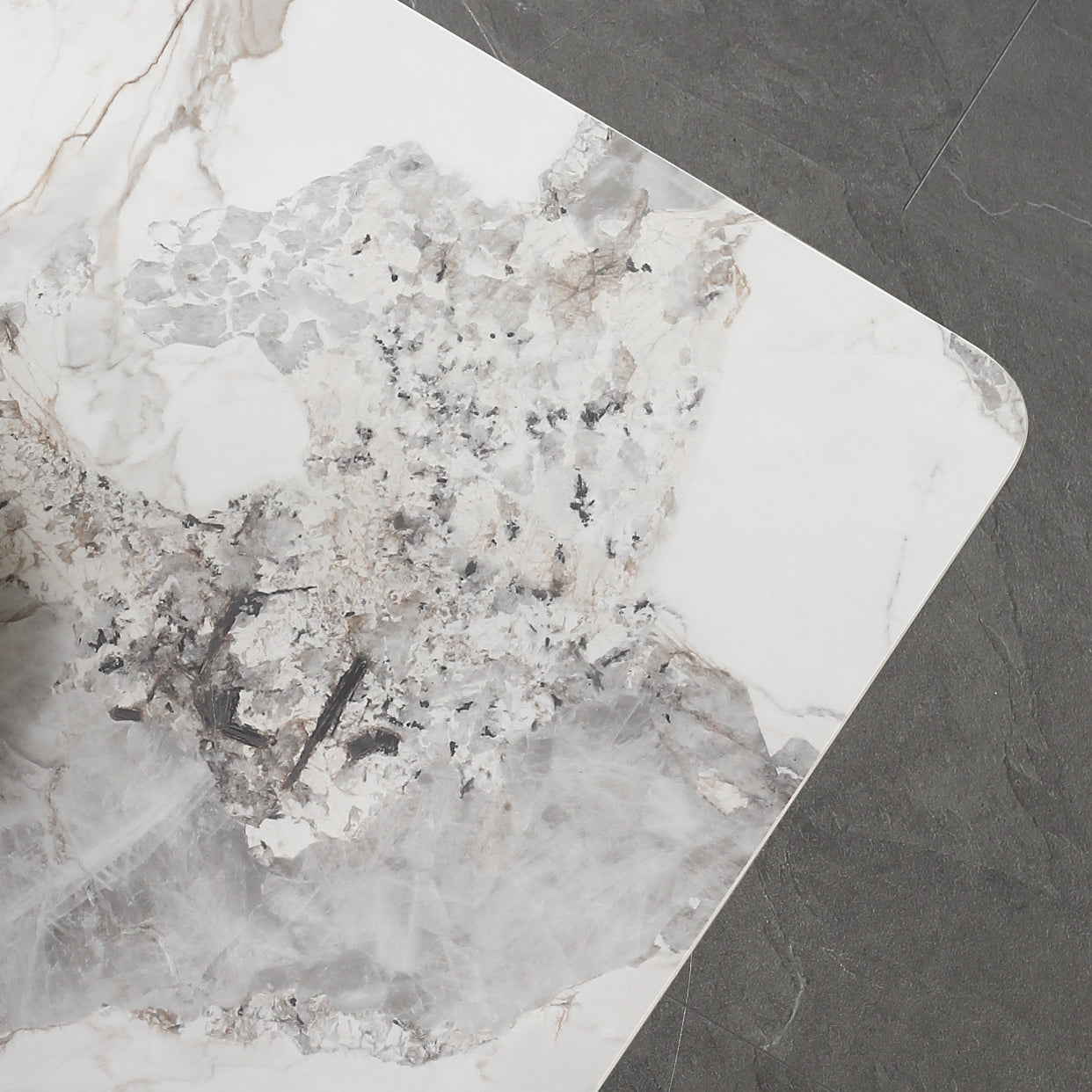 Rectangle 4 Legs Dining Table Modern Sintered Stone Dining Room Table