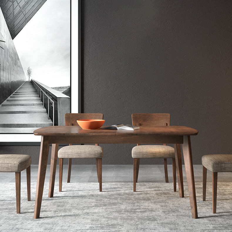 Extendable Modern Beech Wood Table for Restaurant Rectangle Dining Table with 4 Legs