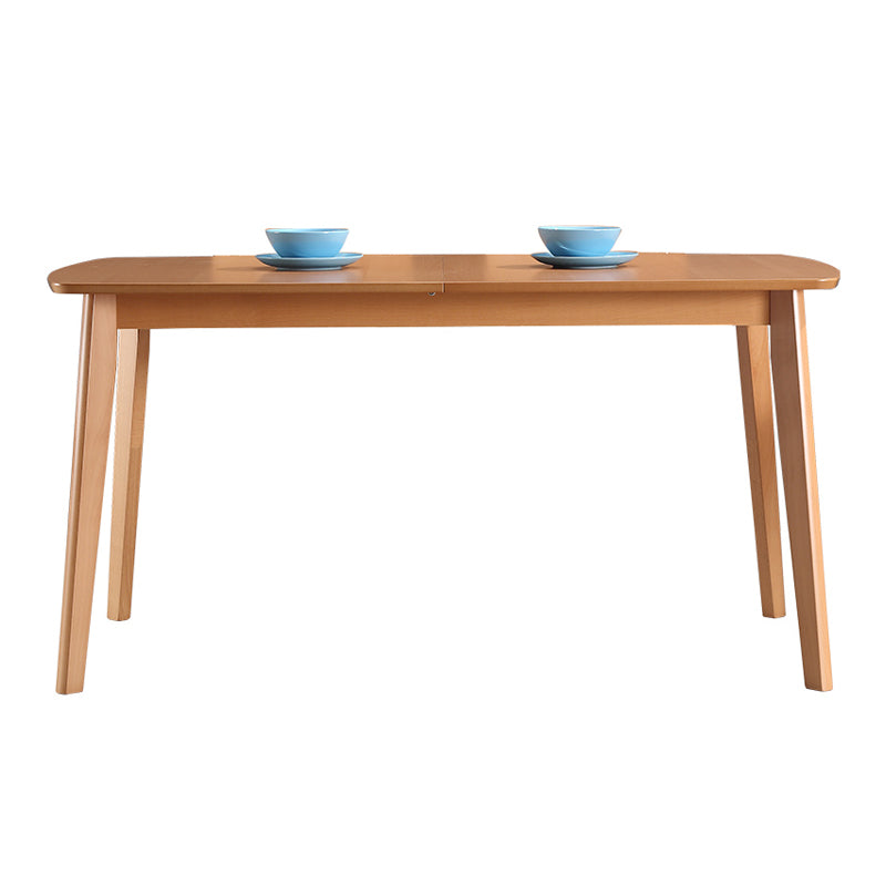 Extendable Modern Beech Wood Table for Restaurant Rectangle Dining Table with 4 Legs