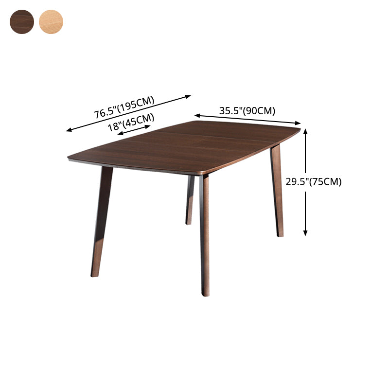Extendable Modern Beech Wood Table for Restaurant Rectangle Dining Table with 4 Legs