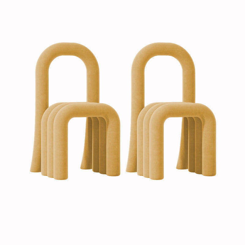 Contemporary Velvet Armless Dining Chairs Metal Dining Chair for Home Use