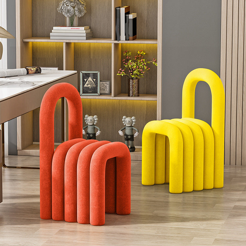 Contemporary Velvet Armless Dining Chairs Metal Dining Chair for Home Use