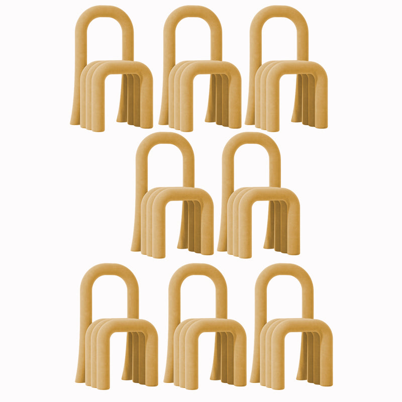 Contemporary Velvet Armless Dining Chairs Metal Dining Chair for Home Use