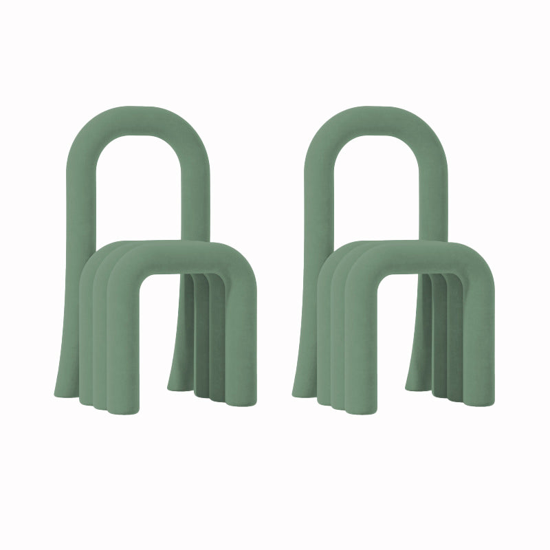 Contemporary Velvet Armless Dining Chairs Metal Dining Chair for Home Use