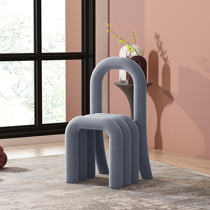 Contemporary Velvet Armless Dining Chairs Metal Dining Chair for Home Use