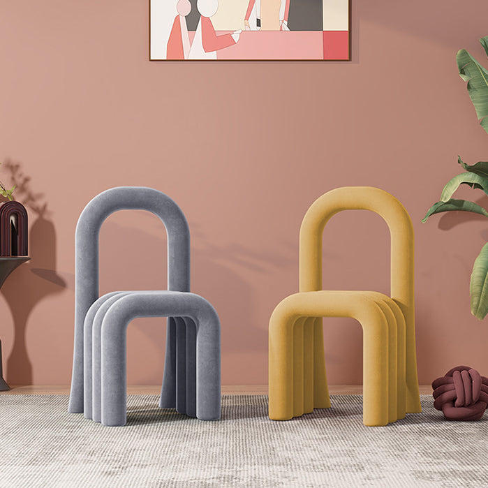 Contemporary Velvet Armless Dining Chairs Metal Dining Chair for Home Use