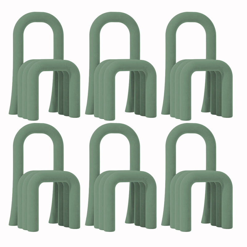 Contemporary Velvet Armless Dining Chairs Metal Dining Chair for Home Use