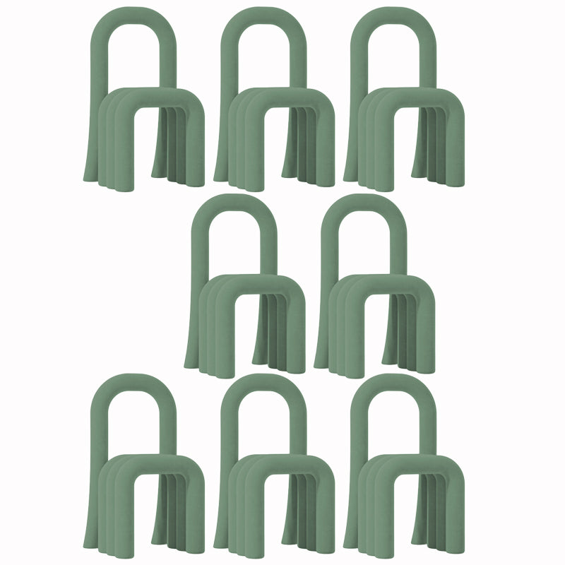 Contemporary Velvet Armless Dining Chairs Metal Dining Chair for Home Use