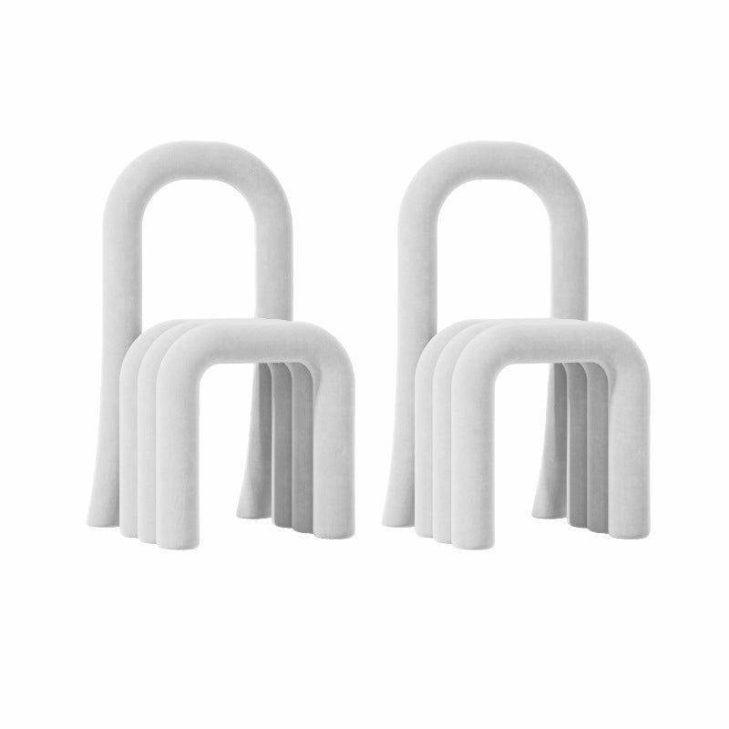 Contemporary Velvet Armless Dining Chairs Metal Dining Chair for Home Use