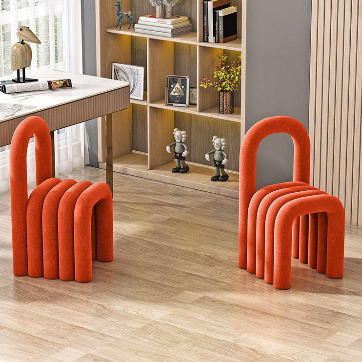 Contemporary Velvet Armless Dining Chairs Metal Dining Chair for Home Use