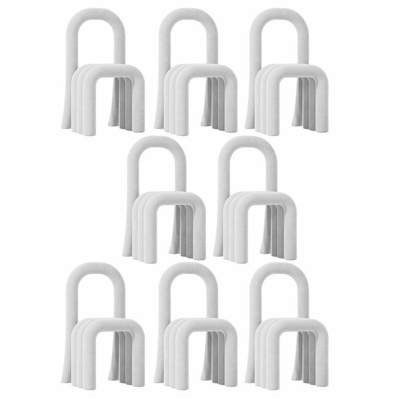 Contemporary Velvet Armless Dining Chairs Metal Dining Chair for Home Use