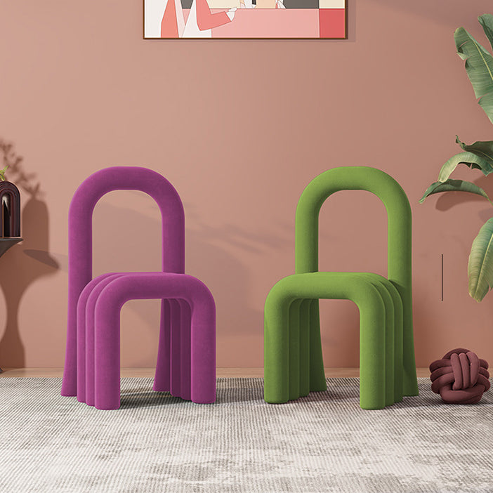 Contemporary Velvet Armless Dining Chairs Metal Dining Chair for Home Use