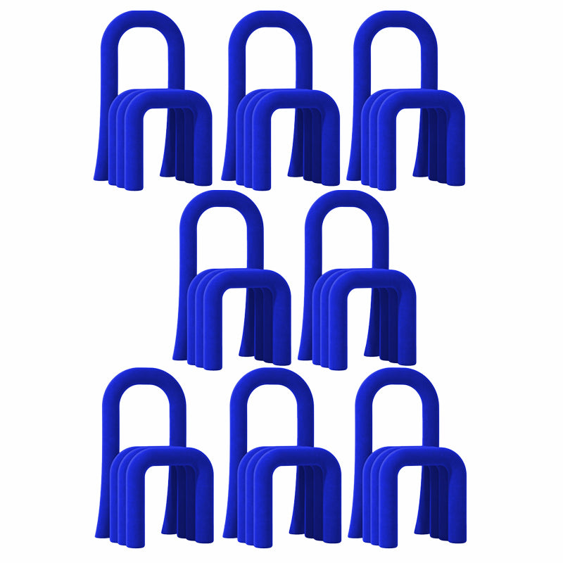 Contemporary Velvet Armless Dining Chairs Metal Dining Chair for Home Use