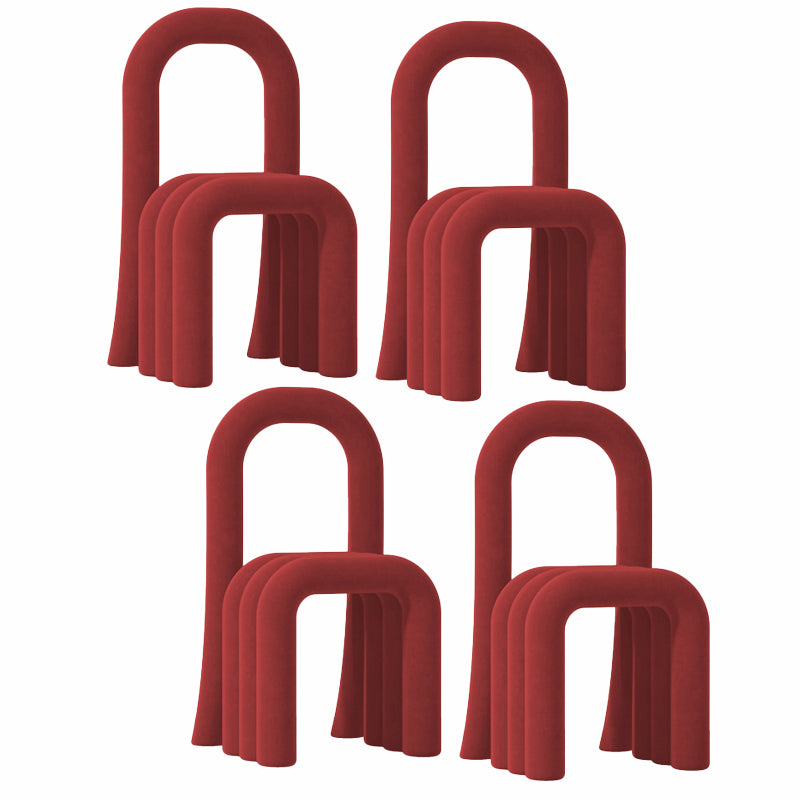 Contemporary Velvet Armless Dining Chairs Metal Dining Chair for Home Use