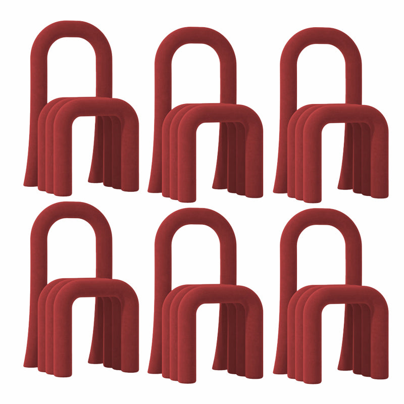 Contemporary Velvet Armless Dining Chairs Metal Dining Chair for Home Use