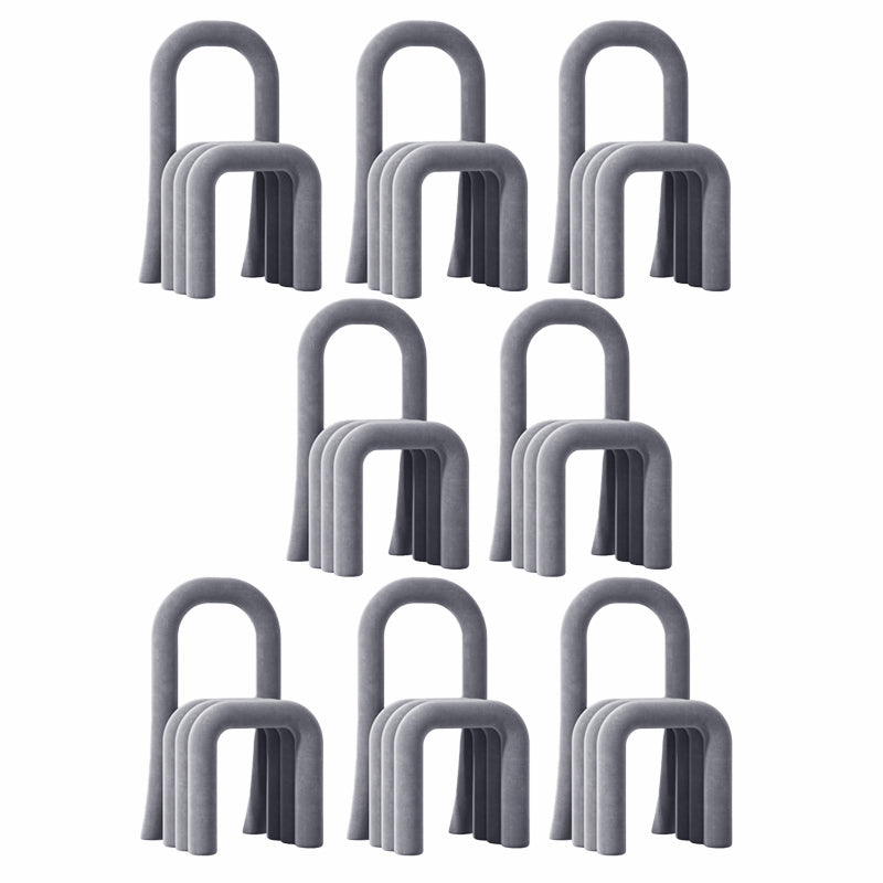 Contemporary Velvet Armless Dining Chairs Metal Dining Chair for Home Use