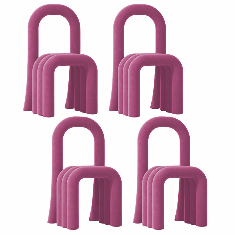 Contemporary Velvet Armless Dining Chairs Metal Dining Chair for Home Use