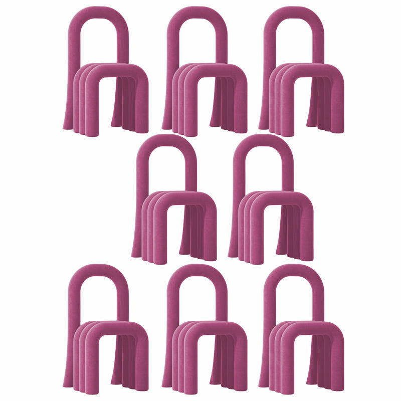 Contemporary Velvet Armless Dining Chairs Metal Dining Chair for Home Use