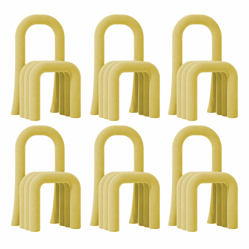 Contemporary Velvet Armless Dining Chairs Metal Dining Chair for Home Use