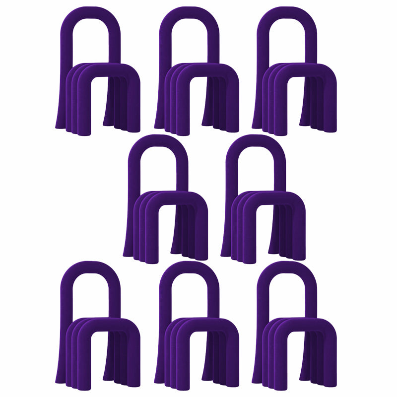 Contemporary Velvet Armless Dining Chairs Metal Dining Chair for Home Use