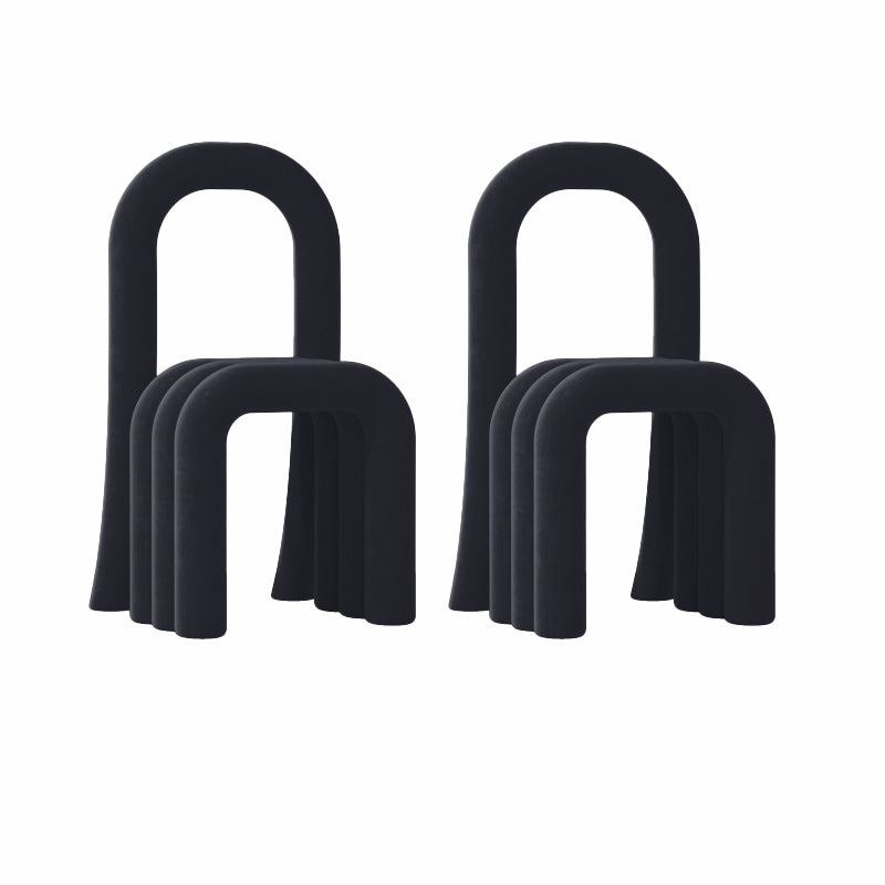 Contemporary Velvet Armless Dining Chairs Metal Dining Chair for Home Use