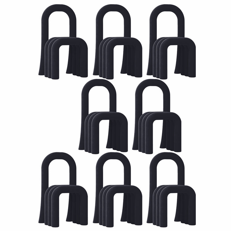 Contemporary Velvet Armless Dining Chairs Metal Dining Chair for Home Use