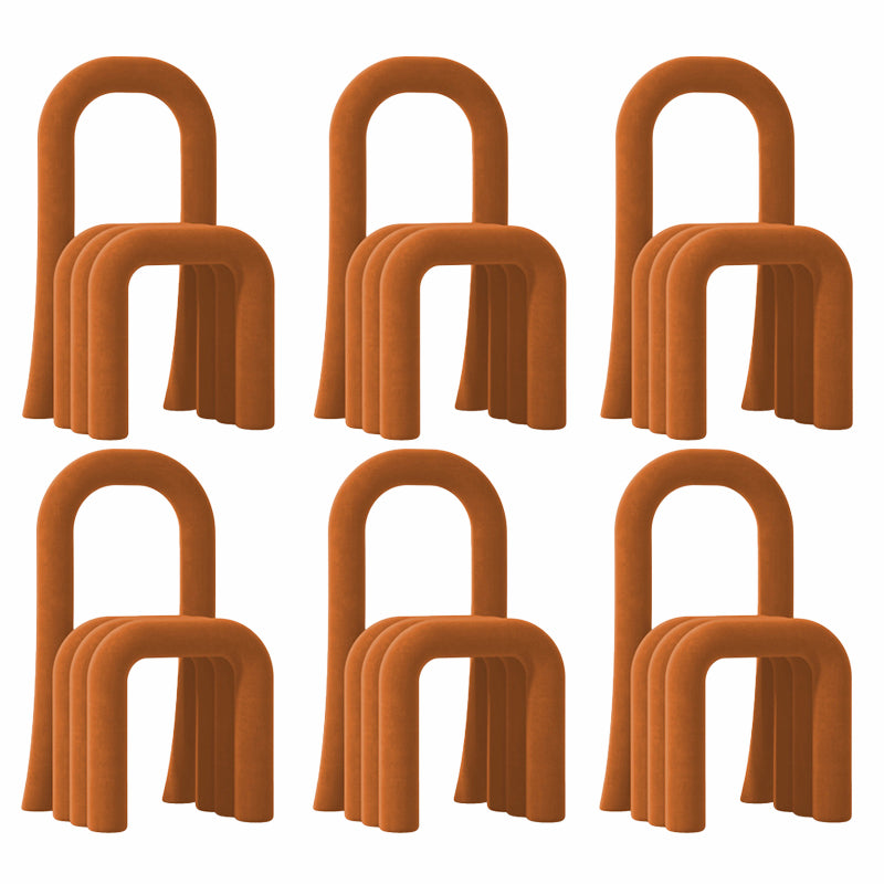 Contemporary Velvet Armless Dining Chairs Metal Dining Chair for Home Use