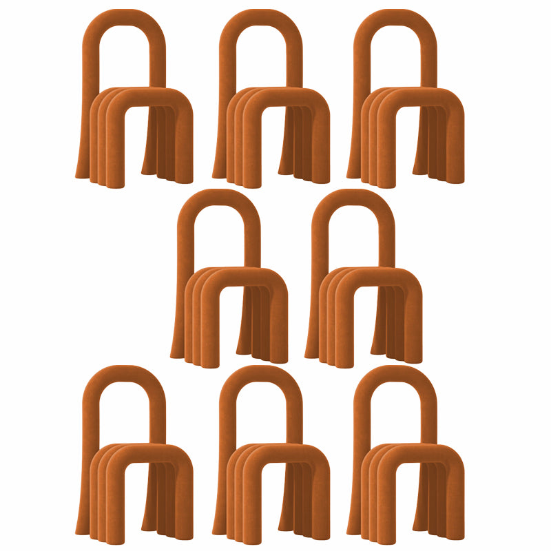 Contemporary Velvet Armless Dining Chairs Metal Dining Chair for Home Use