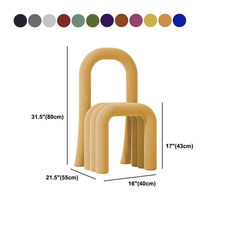 Contemporary Velvet Armless Dining Chairs Metal Dining Chair for Home Use