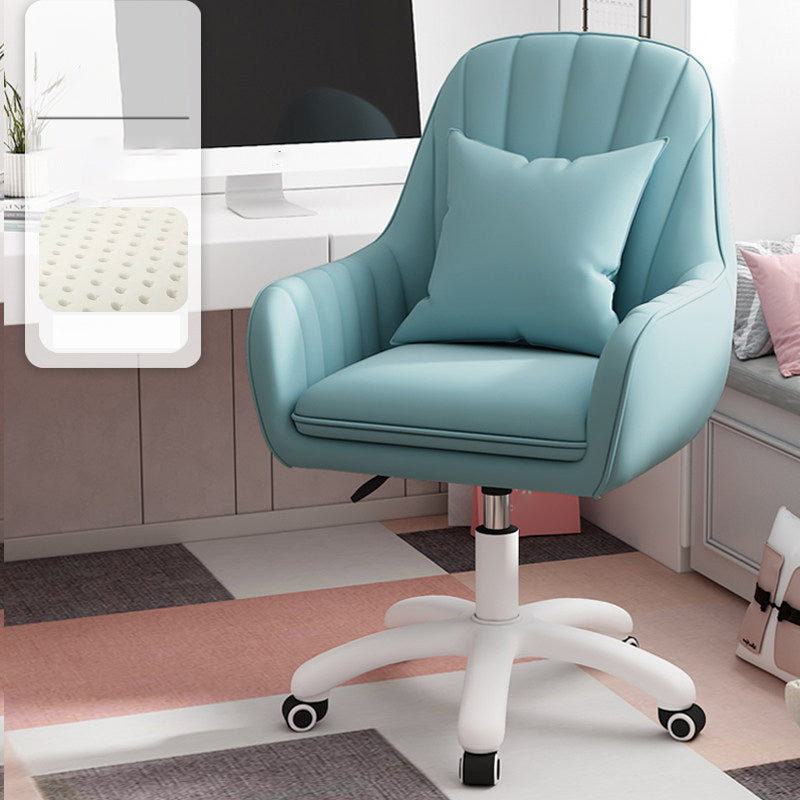 Upholstered Computer Desk Chair with Wheels Modern Office Chair with Nylon Base
