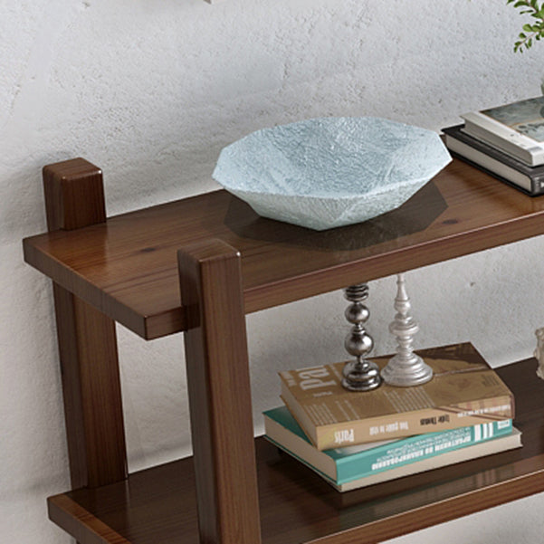 Modern Style Open Back Bookshelf Solid Wood Bookcase for Home