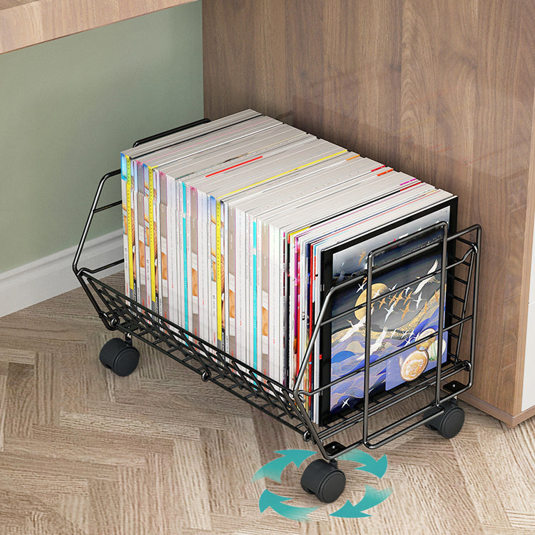 10.43"W Bookshelf Modern Style Bookcase for Study Room Office with Casters