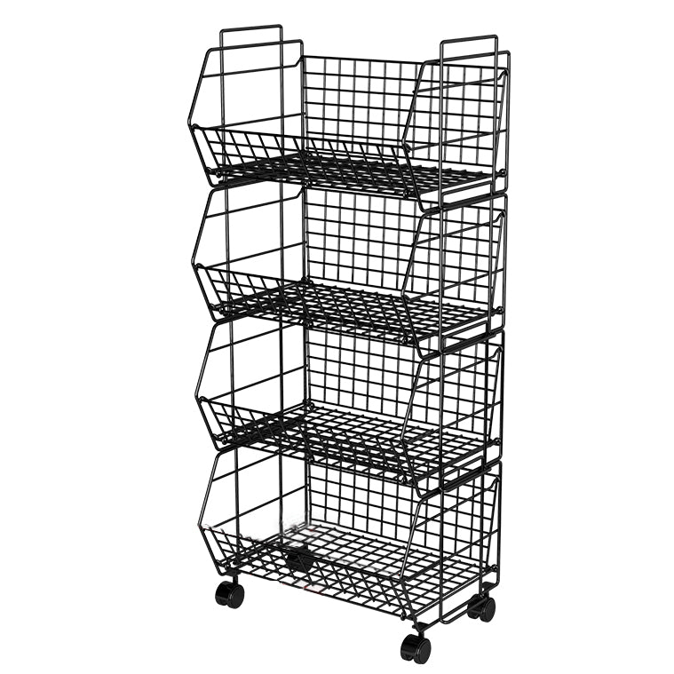 10.43"W Bookshelf Modern Style Bookcase for Study Room Office with Casters