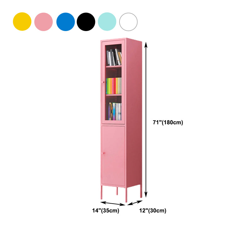 Multiple Colors Modern Style Bookshelf, Metal Bookcase for Home