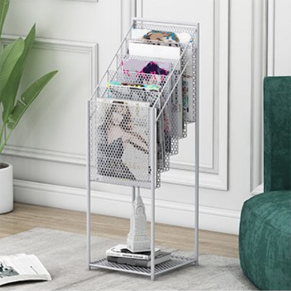 Contemporary Style Step Bookcase Metal Closed Back Bookshelf,36.6" H x 11.8" W