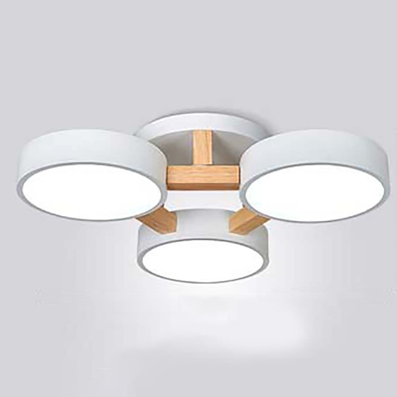 Nordic Round Ceiling Light Colorful Multi Light Flush Mount Light for Bedroom