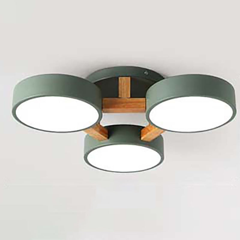 Nordic Round Ceiling Light Colorful Multi Light Flush Mount Light for Bedroom