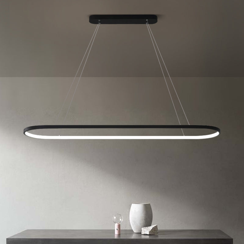 Contemporary Linear Shape Pendant Lighting Fixture Metal 1 Light Island Pendant Light