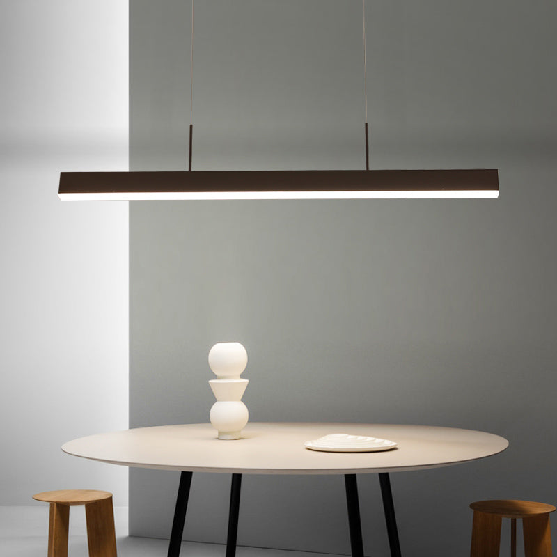 Modern Linear Shape Pendant Lighting Fixture Metal 1 Light Island Pendant Light