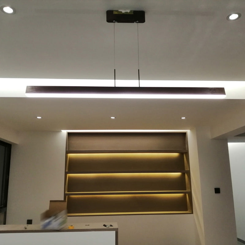 Modern Linear Shape Pendant Lighting Fixture Metal 1 Light Island Pendant Light