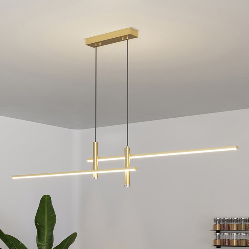 Contemporary Linear Shape Pendant Lighting Metal Island Pendant Lights