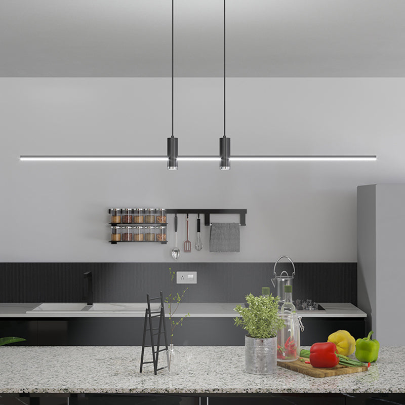 Contemporary Linear Shape Pendant Lighting Metal Island Pendant Lights