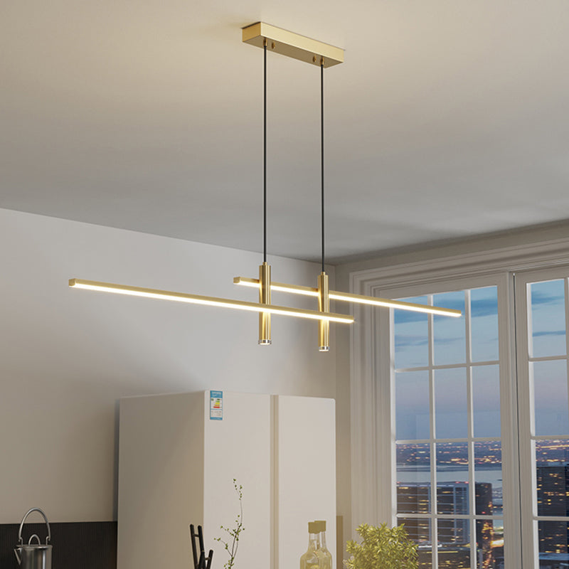 Contemporary Linear Shape Pendant Lighting Metal Island Pendant Lights