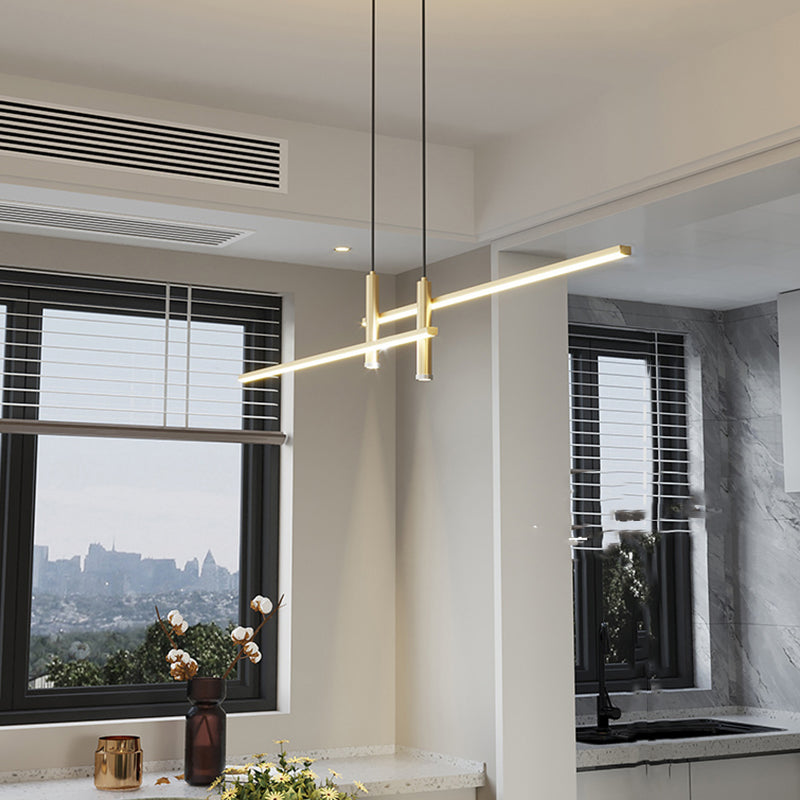 Contemporary Linear Shape Pendant Lighting Metal Island Pendant Lights