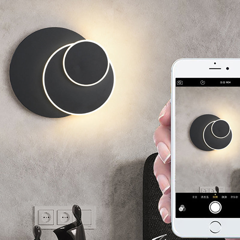 Nordic Style Metal Wall Light Geometric Rotatable LED Wall Sconce for Bedroom