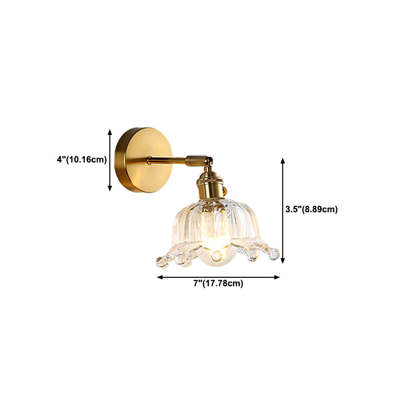 Nordic Modern Wall Light Glass Wall Sconce Light in Brass for Living Room