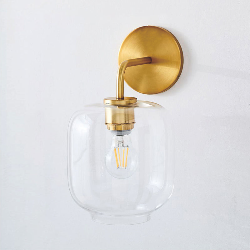 Simple Wall Sconce Lamp Glass Wall Mounted Light for Bedroom