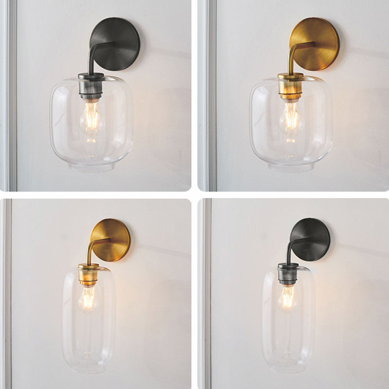 Simple Wall Sconce Lamp Glass Wall Mounted Light for Bedroom