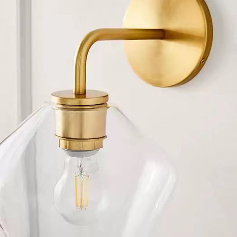 Simple Wall Sconce Lamp Glass Wall Mounted Light for Bedroom